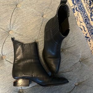 Alexander Wang rose gold cut out heel booties size 38